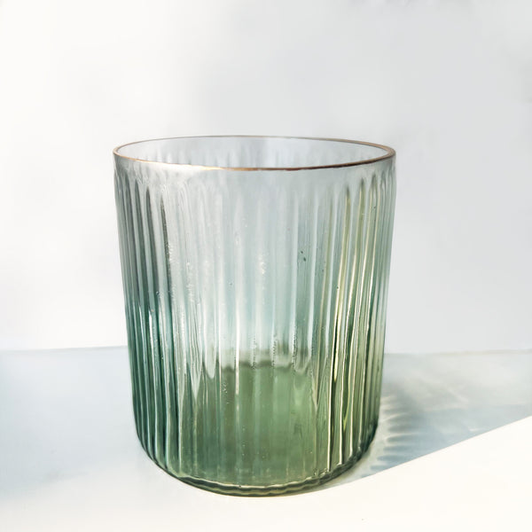 ReStory Green Ombre glasses with gold rim - set of 4