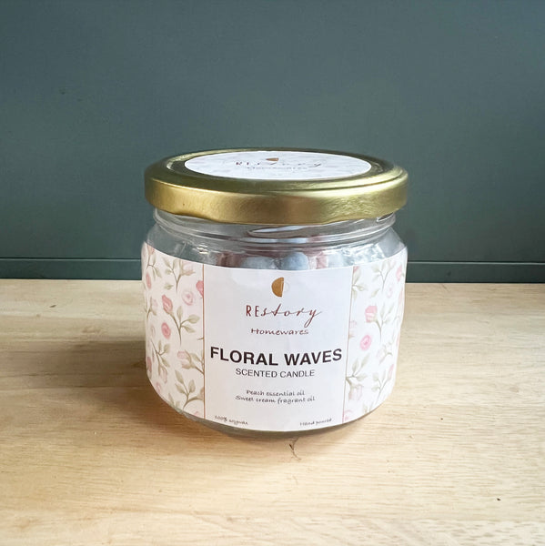 ReStory Scented Floral Waves Jar Candle