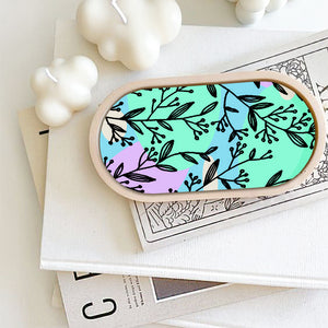 ReStory Eco-resin trinket and candle tray organiser - oval - patterned with artwork