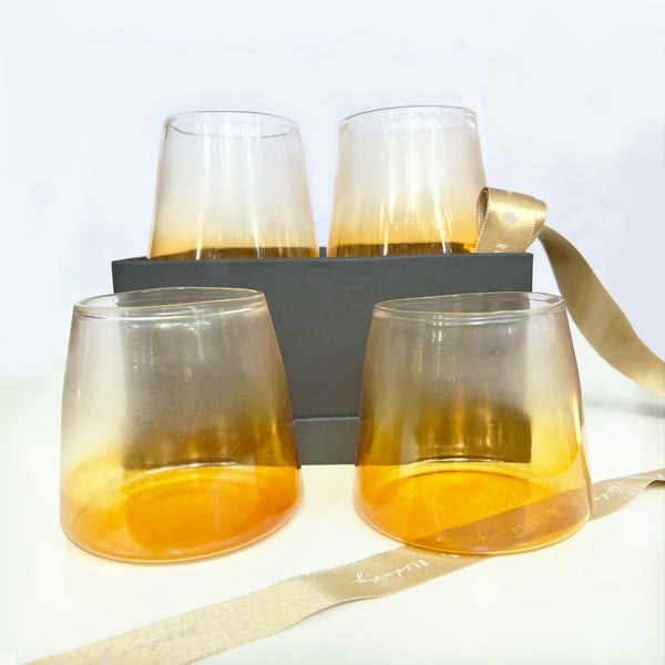 ReStory Gift box - Yellow Ombre glasses - set of 4