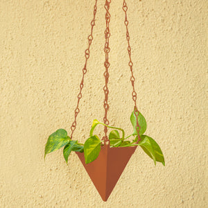 ReStory Amory Pyramid Metal Ceiling Hanging Planter Small