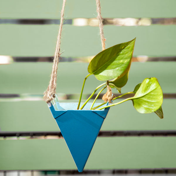 ReStory Amory Pyramid Metal Ceiling Hanging Planter Small