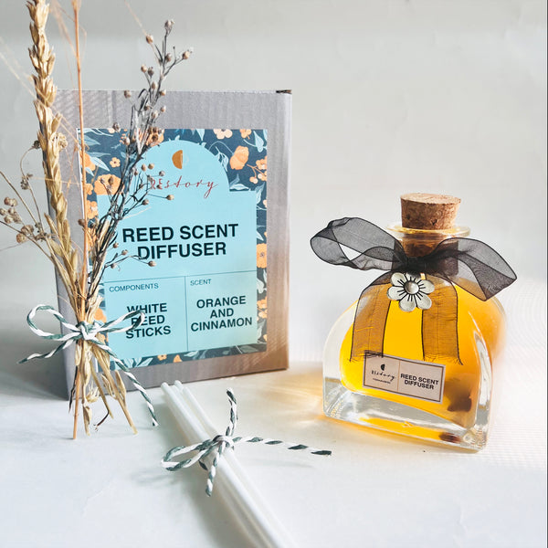 ReStory Reed Diffuser - 100ml - toxin free fragrance - Bitter Orange and Cinnamon scent
