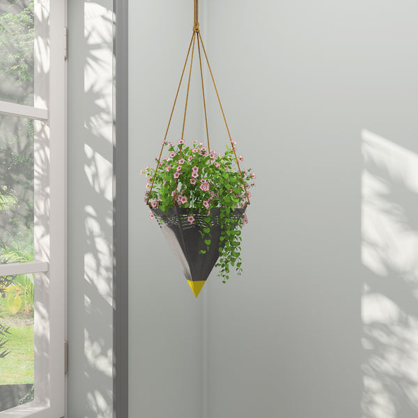ReStory Amory Pyramid Metal Ceiling Hanging Planter Large - with pattern